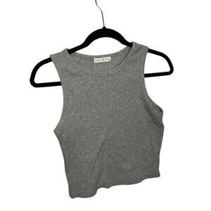 Grey Ribbed Cropped Tank – Size L